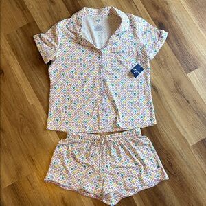 NWT Roller Rabbit x Target Medium Hearts short sleeves & shorts pajamas set